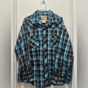 Wrangler  Plaid Button Snap Shirt